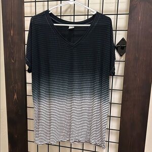 Sew In Love Blue and White Striped ombre'Tee